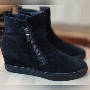 GABOR BLACK SUEDE LADIES WEDGE ANKLE BOOTS SIZE 6.5